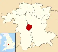 Worcester shown within Worcestershire