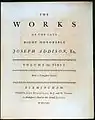 Volume One of The works of Joseph Addison (1761)