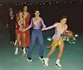 World Games I Pairs Artistic Skating medalists after podium ceremony, July 1981