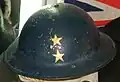 World War II Royal Navy rear admiral's steel helmet with two-star insignia