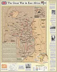Map of the East African Theater in World War I