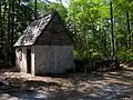 Replica colonial wattle-and-daub hut