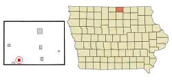 Location of Hanlontown, Iowa