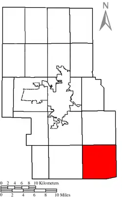 Location of Worthington Township in Richland County.