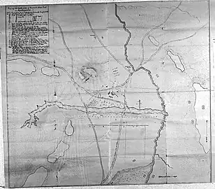 Map of Wounded Knee battlefield scene produced by James W. Forsyth (1834– 1906)