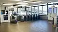 Ticket barriers and service indicators on the concourse