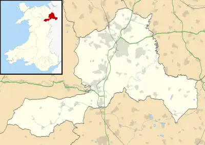 Rhosnesni is located in Wrexham