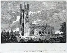 A 19th century wood engraving view from the South West