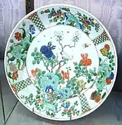 Wucai plate for exportation, Kangxi period, circa 1680.