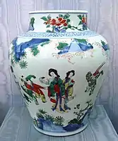 Wucai vase, Shunzhi period, circa 1650-1660.