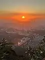 Shenzhen city skyline view from the peak under sunset