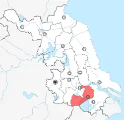 Location in Jiangsu