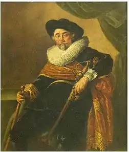 Portrait of Colonel Cornelis Backer after Pieter Claesz Soutman's 1642 schutterstuk. The man resembles Hendriks himself