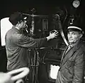 Driver H.A. van Hooij (right) and fireman P. Bos in the cab of NS 3737 (1958)