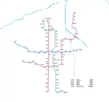 A map of Xi'an metro lines currently in operation