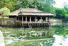 Pavillon and lotus pond.