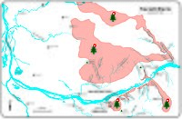 Southwest Washington showing burned area in pink