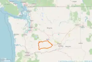 Location of the Yakama Indian Reservation within Washington