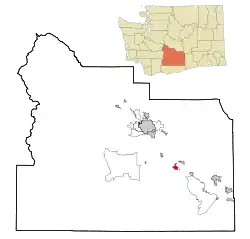 Location of Toppenish in Washington