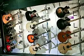 A collection of Yamaha Guitars