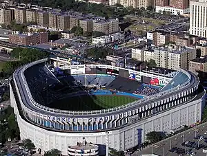 Overhead picture of the old Yankee Stadium.