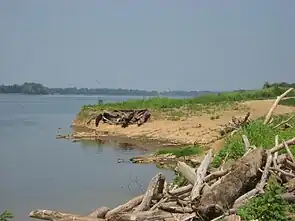 Ohio River shoreline at the Yankeetown site