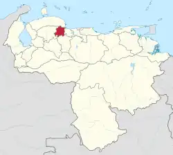 Location within Venezuela