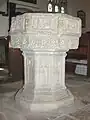 St Bartholomew's: Perpendicular Gothic font from St Michael at the North Gate, Oxford