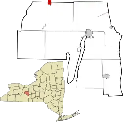 Location in Yates County and the state of New York.