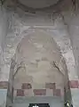 Interior, with faint inscription and ablaq-style masonry