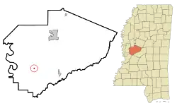 Location of Satartia, Mississippi