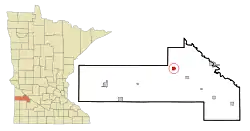 Location of Clarkfieldwithin Yellow Medicine County, Minnesota