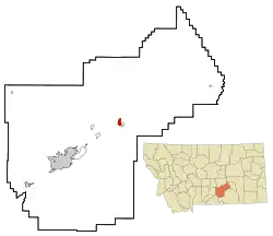 Location of Worden, Montana