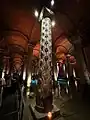 Unique "peacock-eyed" column in the Basilica Cistern