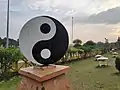 A big ying yang structure present in japanese garden, chandigarh