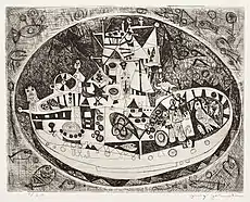 "Ship and Storm" (1949), etching