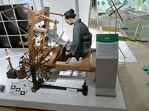 A museum model: hand-weaving tanmono