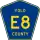County Road E8 marker