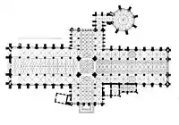 The cruciform plan of York Minster; drawing by Georg Dehio.