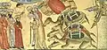 Muhammad meets the monk Bahira. From Jami Al-Tawarikh ("The Universal History" written by Rashid Al-Din), a manuscript in the Library of the University of Edinburgh; illustrated in Tabriz, Muzaffarid period, c. 1315.