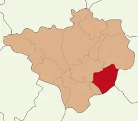 Map showing Çayıralan District in Yozgat Province