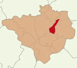 Map showing Saraykent District in Yozgat Province