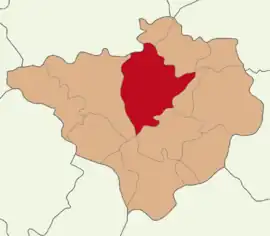 Map showing Sorgun District in Yozgat Province
