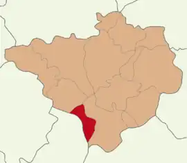 Map showing Yenifakılı District in Yozgat Province