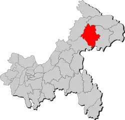 Location of Yunyang County in Chongqing