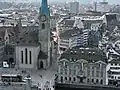 Fraumünster, Münsterhof and Zunfthaus zur Meisen as seen from Grossmünster