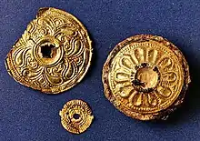 Gold disc fibulae from the Sonnenbühl prince's burial mound (La Tène period)