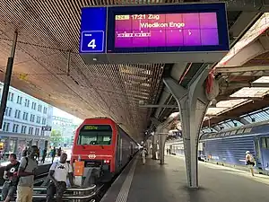 Zürich HB, one of the stations on the line.