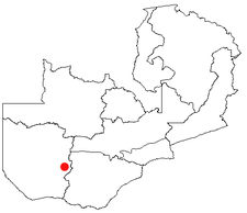 Location of Kataba in Zambia