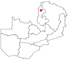 Location of Kawambwa in Zambia